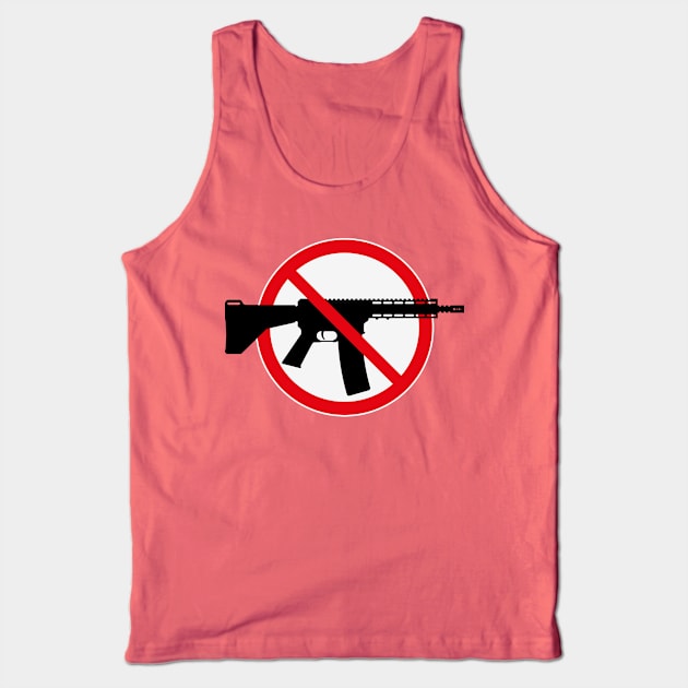 Gun Ban / Prohibition Sign (No Weapons / Peace / 3C) Tank Top by MrFaulbaum